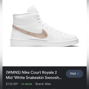 Nike court royale 2 mid snake skin size 9 women’s